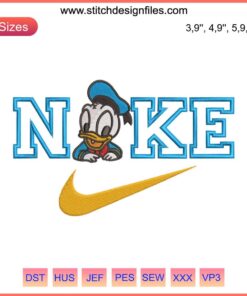 Donald Duck Nike Embroidery Design File | Disney Nike Embroidery Machine Pattern