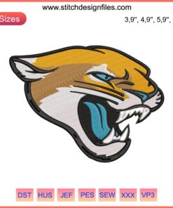 Jacksonville Jaguars Logo Embroidery Design File, NFL American Football, Ideal for Apparel, High-Quality Digital Download