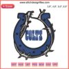 Indianapolis Colts Logo Embroidery Design File, NFL American Football, Stylish Horse Shoe Icon, Blue & White Stitch Pattern.