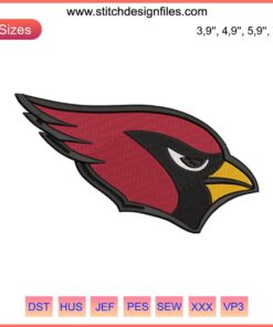 Arizona Cardinals Logo Embroidery Design File | NFL Football | High-quality digital embroidery file of Cardinals logo for crafting