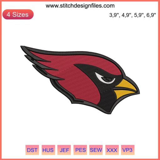 Arizona Cardinals Logo Embroidery Design File | NFL Football | High-quality digital embroidery file of Cardinals logo for crafting
