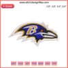 Baltimore Ravens Logo Embroidery Design File - NFL American Football Machine Pattern, Detailed Bird Emblem, Team Colors