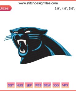 Carolina Panthers Logo Embroidery Design File, NFL Football Machine Embroidery, Digital Download, High-Quality Embroidery Pattern