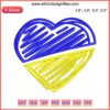 Heart Love Ukraine Logo Embroidery Design, Machine File Download, National Symbol Stitch Pattern, Ukrainian Heart Art Embroidery