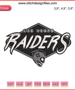 Las Vegas Raiders Logo Embroidery Design File, NFL Football Machine Stitch Pattern, Digital Download for Embroidery Enthusiasts
