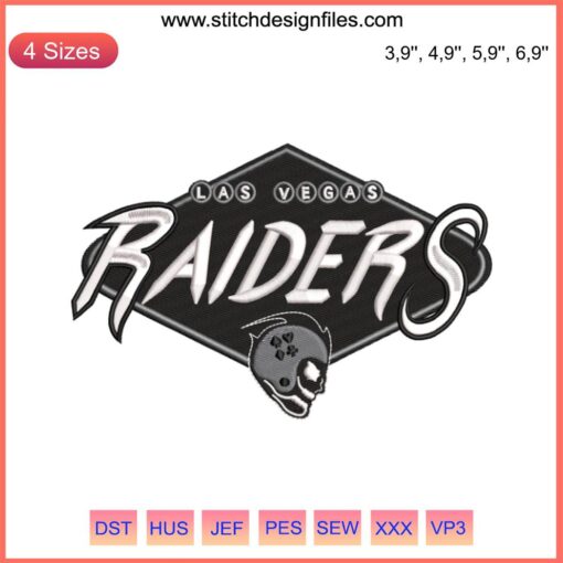 Las Vegas Raiders Logo Embroidery Design File, NFL Football Machine Stitch Pattern, Digital Download for Embroidery Enthusiasts