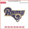 Embroidery design of Los Angeles Rams logo, ideal for NFL fans, machine-ready file for crafting and apparel.