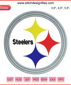Pittsburgh Steelers Logo Embroidery Design File | NFL Football Logo Embroidery Pattern | Steelers Embroidery Craft Design