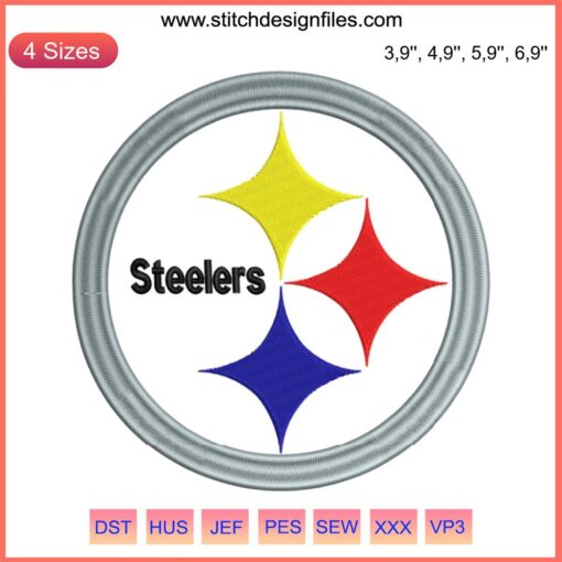 Pittsburgh Steelers Logo Embroidery Design File | NFL Football Logo Embroidery Pattern | Steelers Embroidery Craft Design
