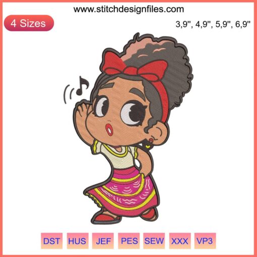Custom Encanto Dolores Madrigal Embroidery Design File | Machine Embroidery Pattern | Digital Product | Unique Textile Art