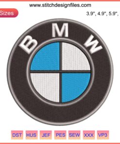 BMW Logo Embroidery Design | Custom Machine Embroidery File | Iconic Roundel Design for DIY Projects