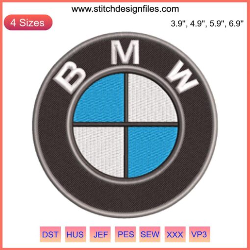 BMW Logo Embroidery Design | Custom Machine Embroidery File | Iconic Roundel Design for DIY Projects