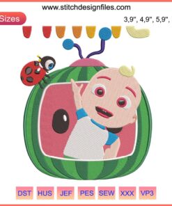 Cocomelon Boy JJ Embroidery Design | Custom Logo Machine File | Kids Character Embroidery | JJ Cartoon Embroidery