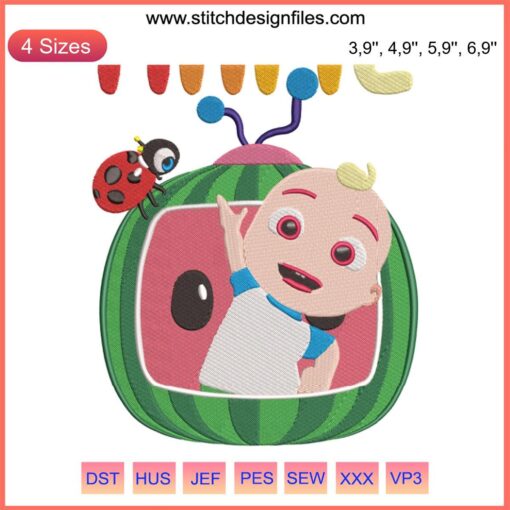Cocomelon Boy JJ Embroidery Design | Custom Logo Machine File | Kids Character Embroidery | JJ Cartoon Embroidery