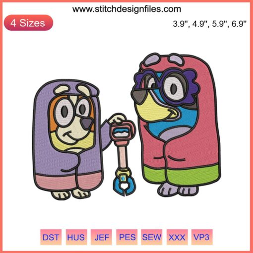 Bluey Logo Embroidery Design File for Machine, Mums and Dads Theme, Vibrant Bluey Icon, Sewing Pattern, Digital Download