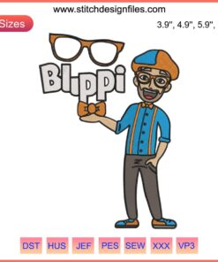 Blippi Funny Embroidery Design File| Bright, playful Blippi character embroidery for machine stitching| Downloadable digital file
