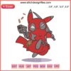 Deadpool Pikachu Logo Embroidery Design File: Cosplay Pikachu in Deadpool Costume, Unique Embroidery Pattern, Digital Design.