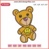 Drew House Teddy Bear Logo Embroidery Design File featuring Justin Bieber's signature smiley face icon.