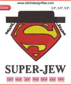 Super Jew Michael Jackson Superman Logo Embroidery Design File - Unique design combining iconic symbols in embroidery format.