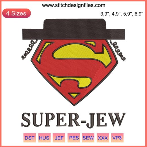 Super Jew Michael Jackson Superman Logo Embroidery Design File - Unique design combining iconic symbols in embroidery format.