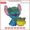 Stitch St. Patrick’s Day Logo Embroidery Design File featuring Lilo & Stitch for Machine Embroidery - Festive St. Patty's Theme.