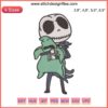 Jack Skellington hugging Oogie Boogie logo embroidery design file, machine compatible, vibrant Halloween theme, digital download.