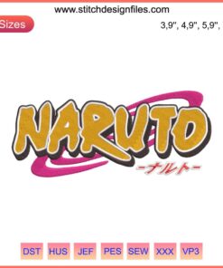 Naruto Logo Embroidery Design, Custom Machine File, Vibrant Anime Motif, High-Quality Stitch Pattern, Easy Download