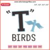 T-Birds Logo Grease Embroidery Design File for Machine Stitching, Vintage 50s Rock-n-Roll Style, Instant Download