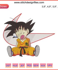 Goku Niño Dragon Ball Son Goku Logo Embroidery Design File for Embroidery Machine, Anime Character Embroidery Pattern.