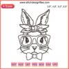 Bunny Glasses Logo Embroidery Design File for Machine Embroidery | Chic Rabbit Embroidery Pattern