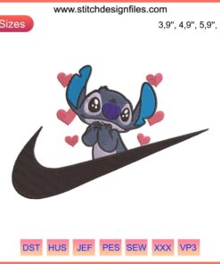 Adorable Disney Stitch Logo Embroidery Design for Machine; Vibrant, Detailed, Suitable for DIY Crafts & Personalization.