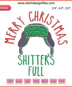 Merry Christmas Shitter's Full Logo Embroidery Design File for Machine, Festive Holiday Embroidery Design, Vector File, Stitch Pattern