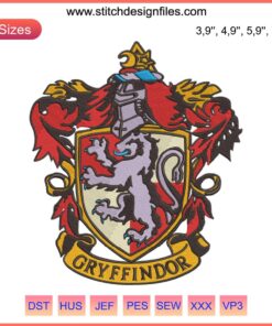 Harry Potter Gryffindor Logo Embroidery Design File for Embroidery Machine