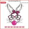 Bubble Blowing Bunny Logo Embroidery Design, Machine File, Instant Download, Cute Rabbit Embroidery, Easy DIY Craft Project