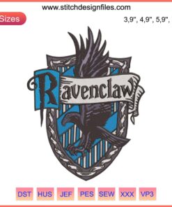 Harry Potter Ravenclaw Logo Embroidery Design - Machine File, Instant Download, Crest, DIY, Patch, Wizarding, Sewing
