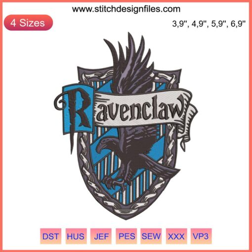 Harry Potter Ravenclaw Logo Embroidery Design - Machine File, Instant Download, Crest, DIY, Patch, Wizarding, Sewing