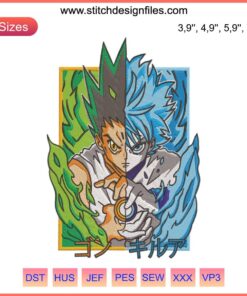 Gon And Killua Embroidery Design: Machine Instant Download, Anime Logo, Digital Embroidery Pattern, Hunter x Hunter Fans