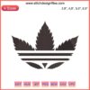 Adidas-inspired cannabis leaf logo embroidery design, perfect for weed-themed digitizing projects.