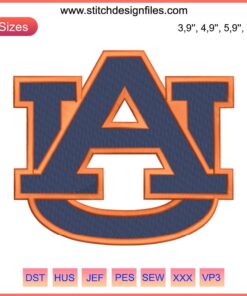 Auburn Tigers Football Logo Embroidery Design File, NFL American Football Machine Design, Digital Download
