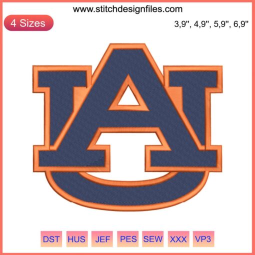 Auburn Tigers Football Logo Embroidery Design File, NFL American Football Machine Design, Digital Download