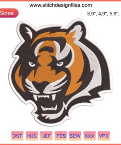 Cincinnati Bengals FNL Logo Embroidery Design File | American Football Embroidery | NFL Team Emblem Design
