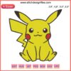 Pikachu Logo Embroidery Design File, Pokemon Embroidery Machine, Cute Pikachu Pattern for Machine Embroidery