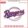 Texas Rangers Logo Embroidery Design - MLB Logo Machine File in vibrant team colors, perfect for apparel customization.