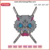 Kimetsu No Yaiba Hashibira Inosuke embroidered logo design, digital download, machine file, anime embroidery, instant download