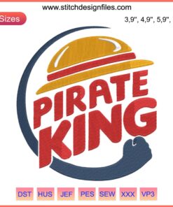 Pirate King Monkey D. Luffy Straw Hat Logo Embroidery Design File, Machine-Ready Detailing, Anime Fan Stitching Pattern