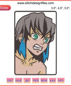Hashibira Inosuke Kimetsu No Yaiba Logo Embroidery Design File, Anime-Themed, Digital Download, Machine-Compatible
