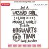 Just a Wizard Girl Living in a Muggle World Harry Potter Logo Embroidery Design, Machine File, Magical Stitching Pattern