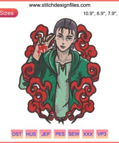 Eren Jaeger Attack on Titan Logo Embroidery Design Machine File: Detailed, high-quality, digital embroidery logo for crafting.