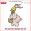 Homer Simpson Bunny Costume Embroidery Design File - Humorous Cartoon Logo, Easter-themed, Digitized Stitch Pattern Download.