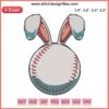 Baseball with Rabbit Ears Logo Embroidery Design File - Fun Embroidery Machine Pattern, Sports-Themed Stitching Design
